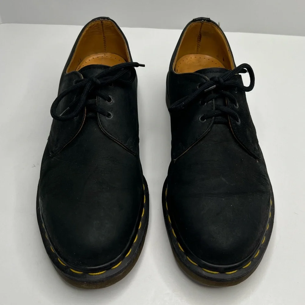 Dr. Martens 1461 Made In England Black Leather Oxford Shoes Size 8